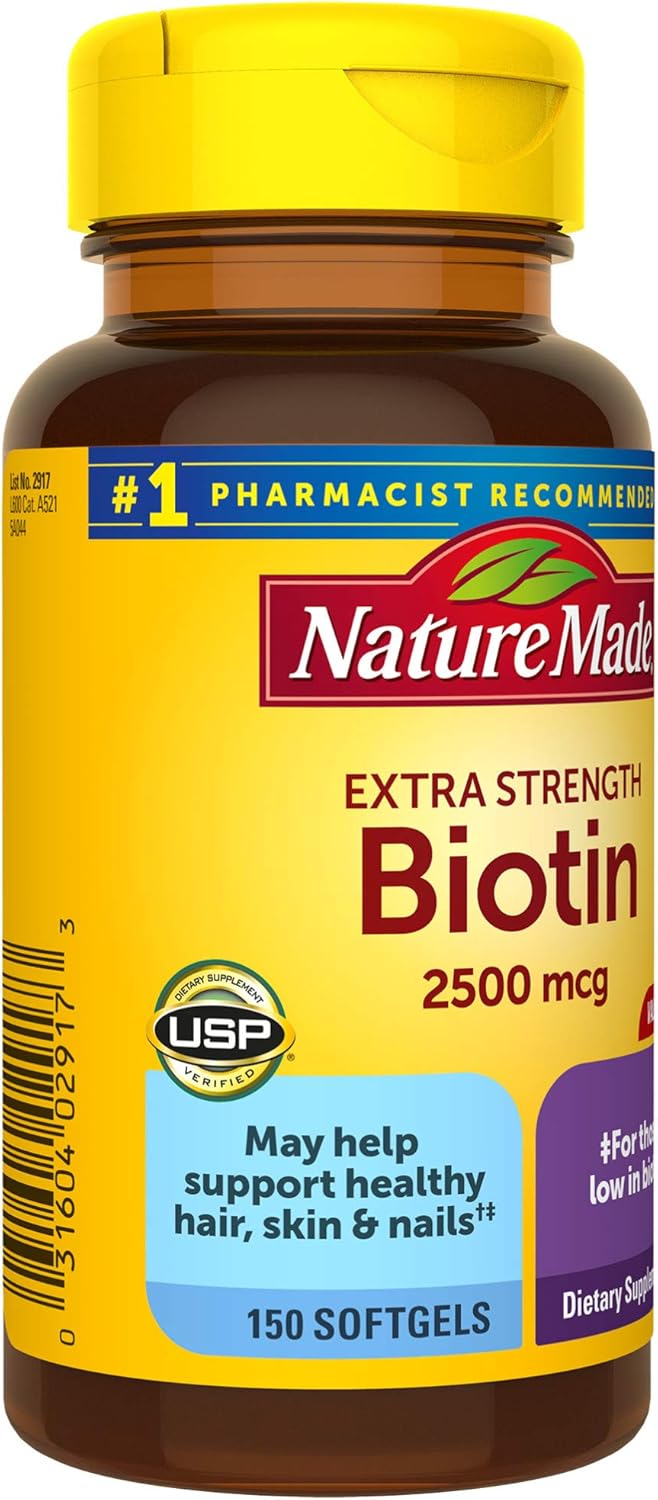 Nature Made Biotin 2500 mcg Softgels 150 Ct, Support Healthy Hair, Skin, Nails† (Packaging May Vary): Health & Personal Care