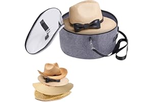Pehciroe Hat Boxes for Women & Men Storage Large Felt Hat Boxes Storage Round Foldable Hat Carrier Travel Cowboy Hat Storage Box Storage for Hats Toy Clothes with Lid, Light Gray