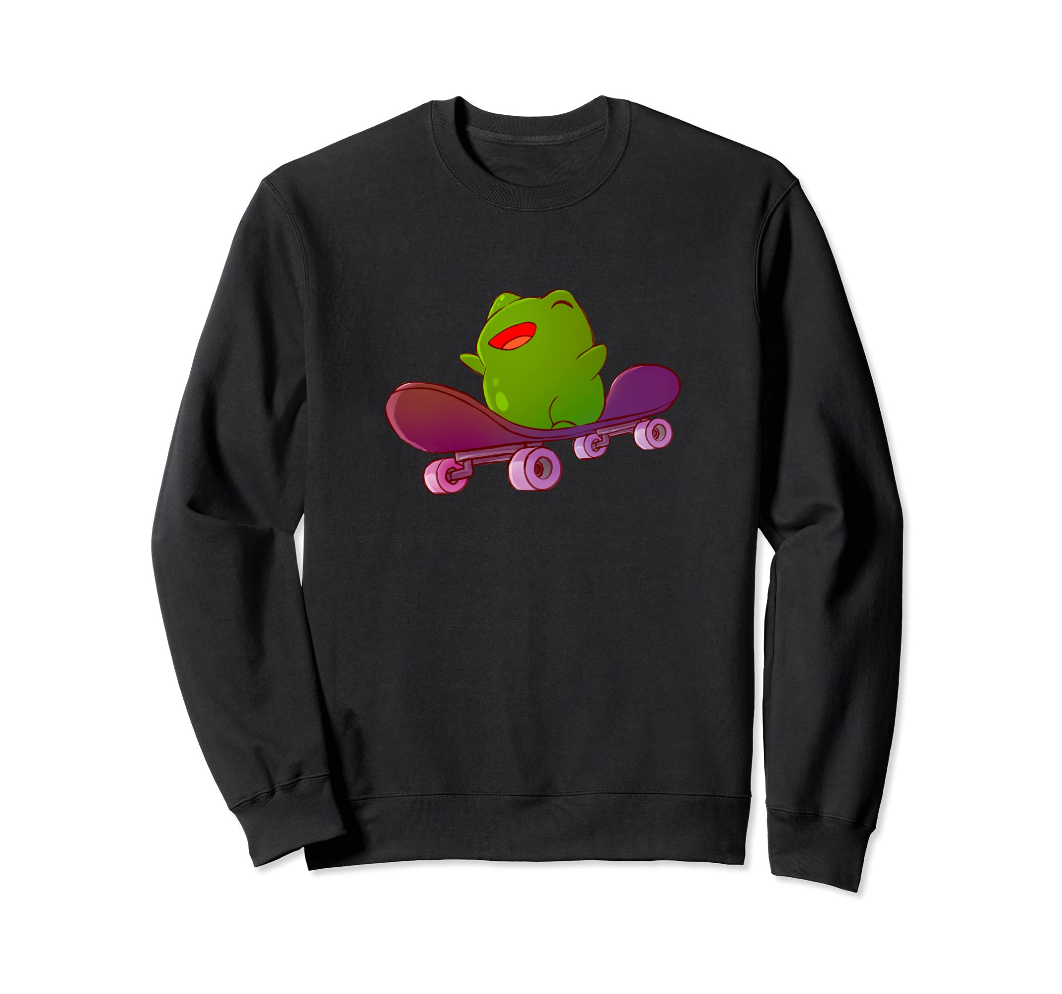 Cute Frog on Skateboard Kawaii Cottagecore Aesthetic Sweatshirt