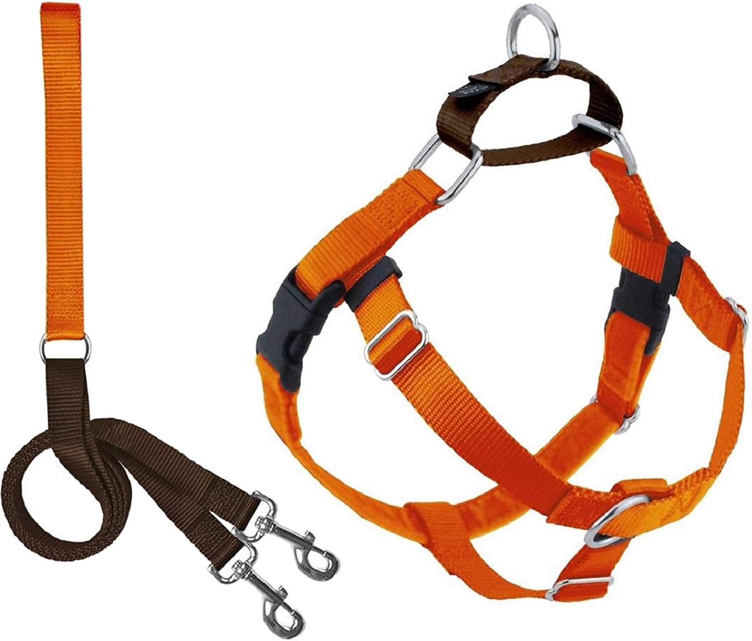 2 Hounds Design Freedom No Pull Dog Harness | Comfortable Control for Easy Walking |Adjustable Dog Harness and Leash Set | Small, Medium & Large Dogs | Made in USA | Solid Colors | 1" MD Rust