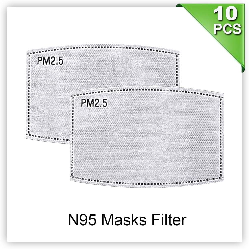 Adult PM2.5 Activated Carbon Filter Face Mask Filters Breathing Insert Protective Mouth Mask Filt (10 PCS)
