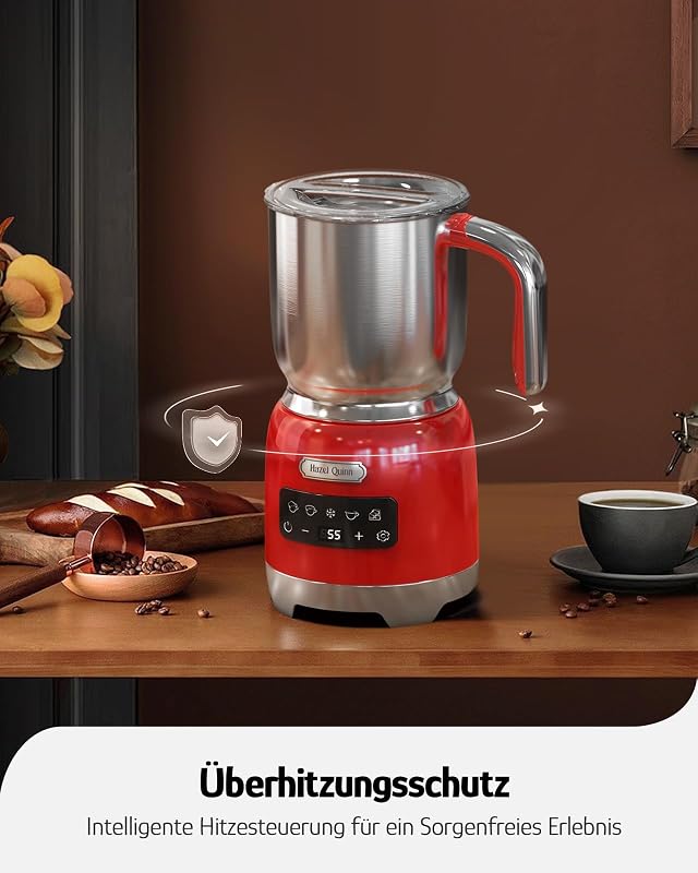 Elektrischer Retro-Milchaufschäumer, 5-in-1, Warm & Kalt, Rot — Foto 6 von 8