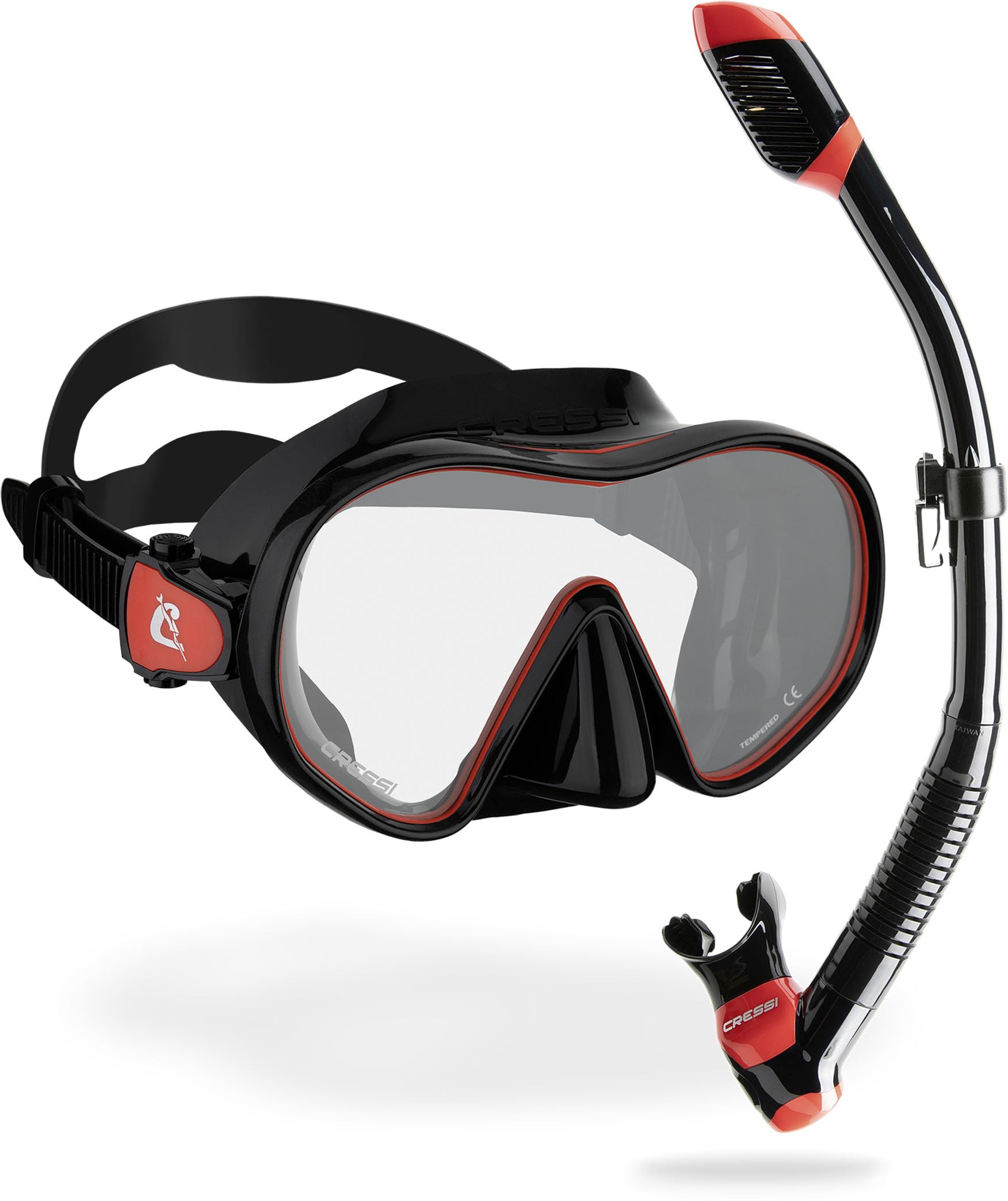 CRESSI F-Dual + Supernova Dry Combo - Unisex Diving Mask F-Dual rimless and Dry Snorkel for Snorkelling and Scuba Diving