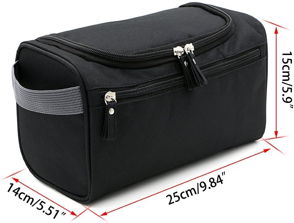 Toiletry Bag Waterproof Wash Bag Cosmetic Bag Hanging Holiday Travel Toiletry Bag ONEGenug, Black - Image 5