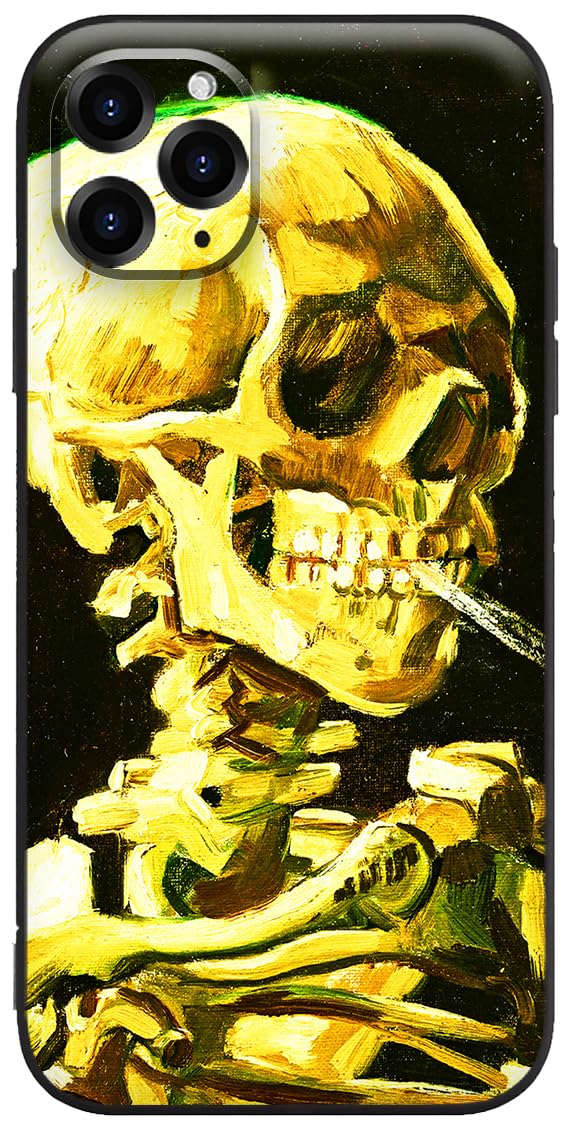 Berkin Arts Compatible with iPhone 11 Pro Max Case Silicone Cover with Screen Protector Post-Impressionism (Head of a Skeleton by Van Gogh) — image 1
