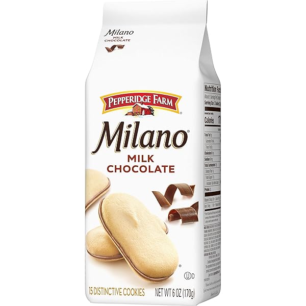 PEPPERIDGE FARM MILANO MILK CHOCOLATE COOKIES, 6 OZ BAG (15 COOKIES)