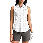 G Gradual Womens Golf Shirt Sleeveless Zip Up Polo Shirts for Women Collared Lightweight Tennis Athletic Tank Top