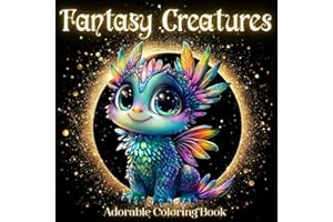 Fantasy Creatures: Relaxing Coloring Book for Adults & Teens, 60 Adorable Magical Creatures