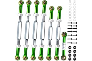 XZSNLYZ 2025 Stainless Steel Turnbuckles Tie Rods with Spacers fit for 1/10 Traxxas Slash 4X4（VXL）,Slash 2WD,Hoss 4X4（VXL）,Rustler 4X4 （VXL）,Rustler 2WD,Stampede VXL,Bandit/VXL,RC Car Hops Up Parts(Green)