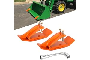 Tractor Bucket Protector, EBESTTECH 2 PCS Bucket Edge Anti-Skid Device Ski Edge Protector Double Hexagon Lock Nuts and Bolts,for Snow Leaves Removal Spreading Gravel,Orange
