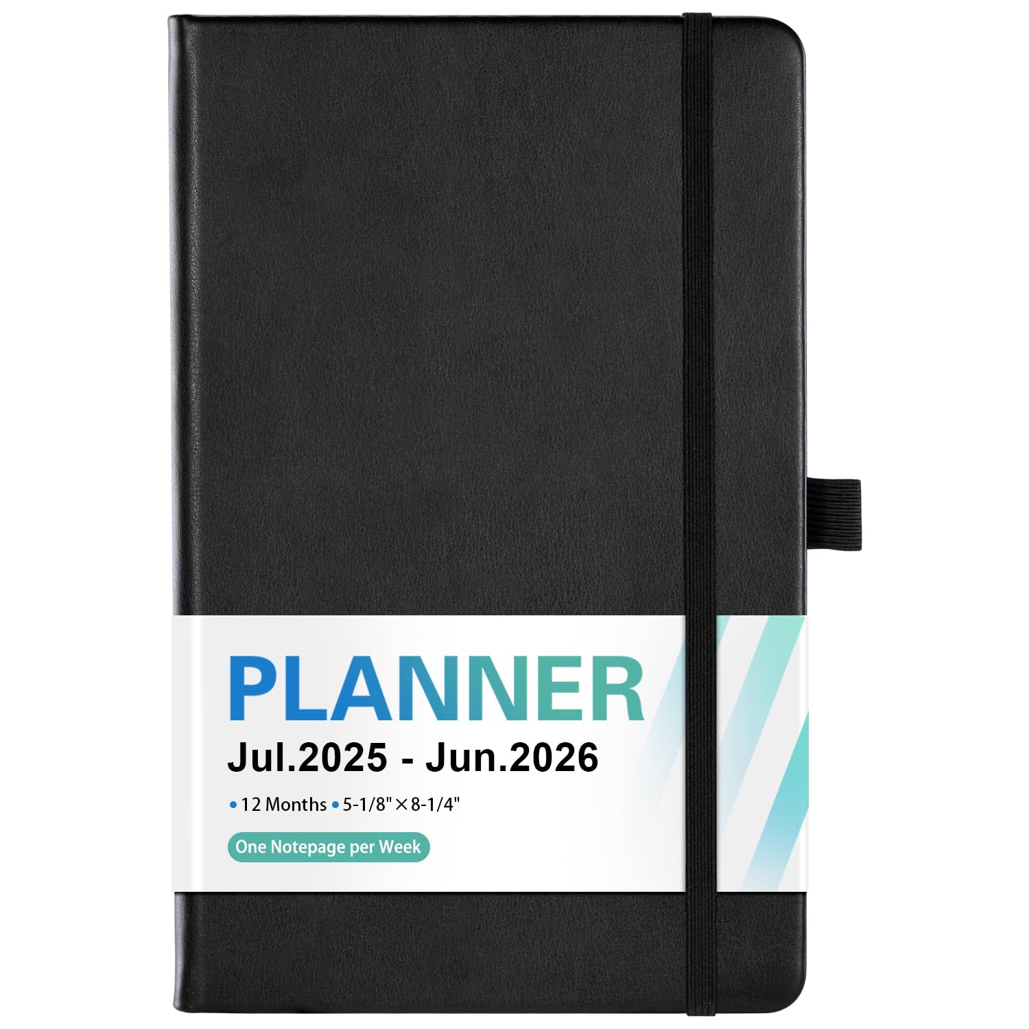 Photo 1 of 2025-2026 Planner - Jul. 2025 - Jun. 2026, Weekly & Monthly Planner 2025-2026, 5.18"x 8.25", Faux Leather Cover, Pen Loop, Elastic Band, Inner Pocket, Bookmarks, Note Pages, Perfect Organizer