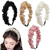 Ivyu 4 Pcs High Skull Headband Vintage High Cranium Artificial Headbands with Teeth, Root Lift Volume Headbandsfor Women Girls