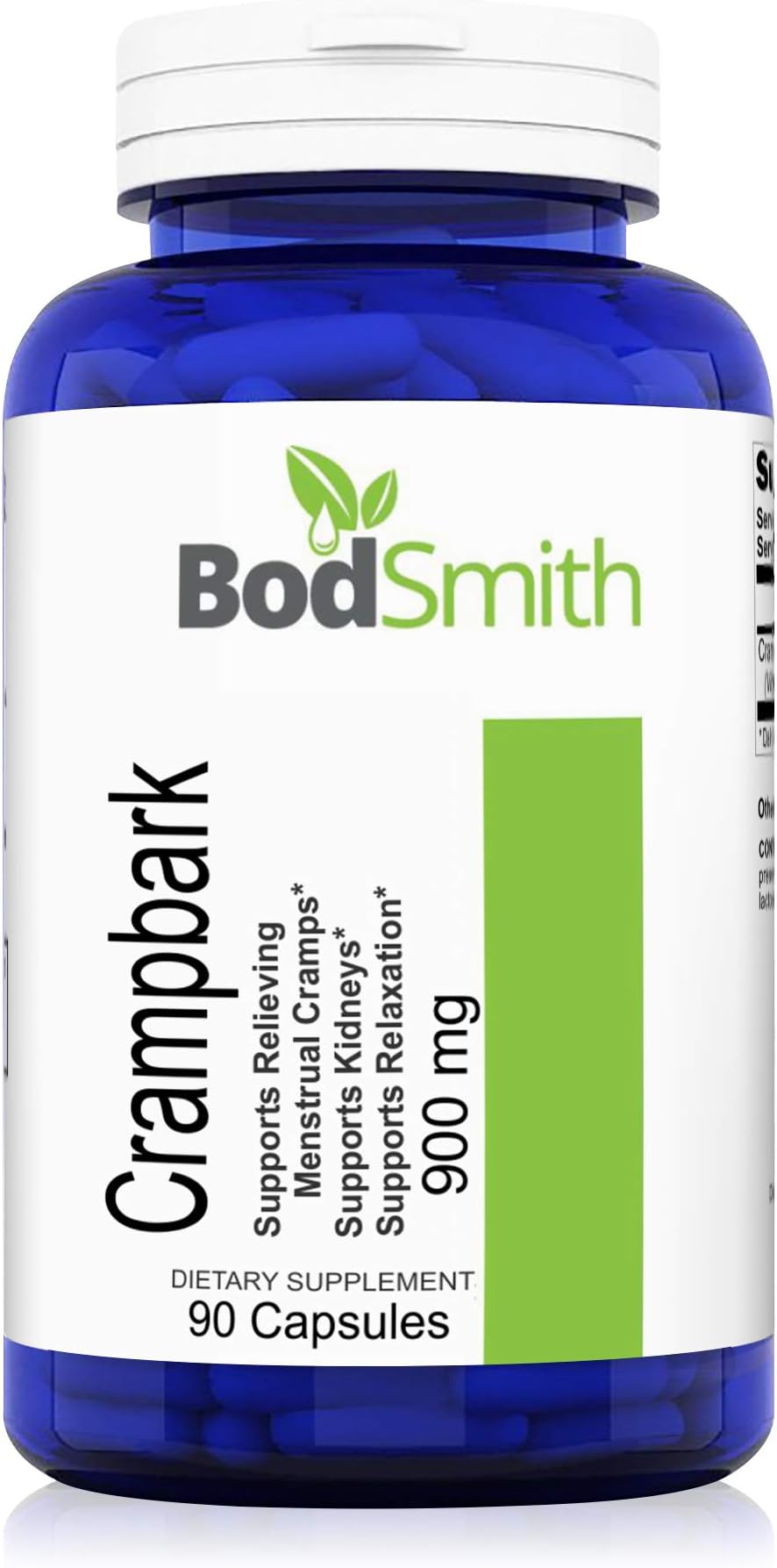 Cramp Bark 900mg- Max Strength - May Help Support Relaxing Muscles and Relieving Menstrual Cramps.* May Help Support Kidneys.*(Viburnum opulus)(bark) 90 Capsules