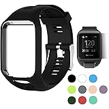 TUSITA TUSITA WristBand for TomTom Runner 2 3/Spark/Spark 3/Golfer 2/Adventurer Replacement Silicone Band Strap Accessory (Black)