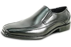 bravo! Men Slip-on Loafer Lace-up Oxford Milano Formal Dress Shoe Leather Lining Square Toe Black Brown