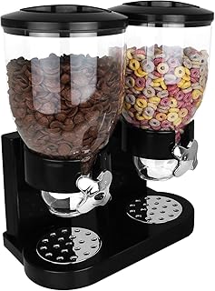 TW24 Cornflakes Spender schwarz doppelt Müslispender Cerealienspender Doppelspender für Müsli Cerealien Süßigkeiten