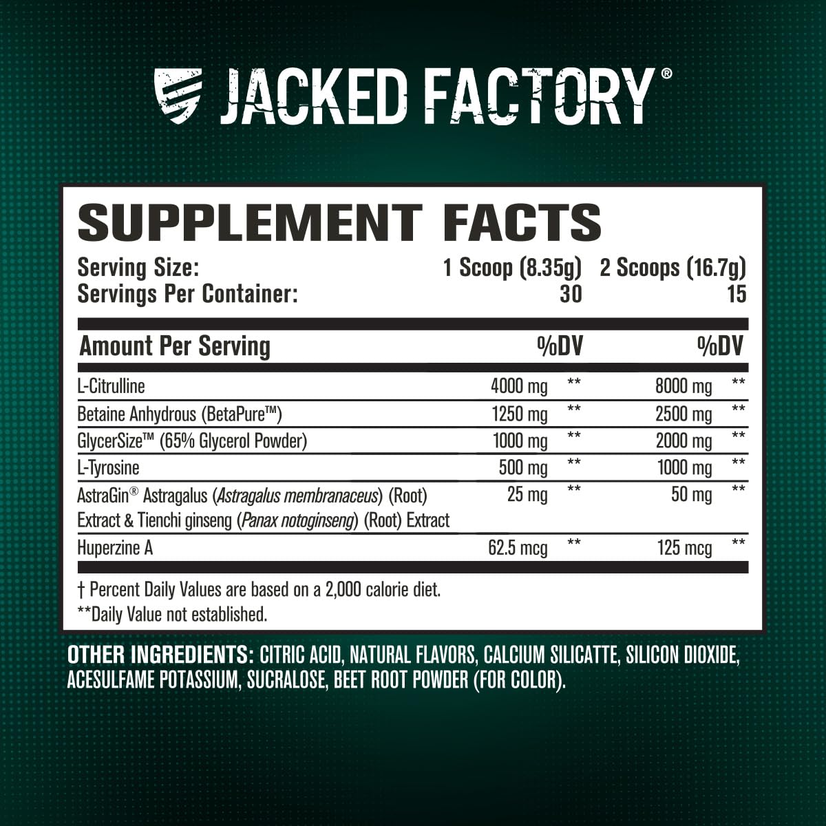 Jacked Factory Pumpsurge Caffeine Free Pre Workout for Men & Women - Nootropic Booster & Stim Free Pre Workout - Intense Pumps, Enhanced Focus - 30 Servings, Strawberry Lemonade