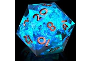 YEMEKO Single D20 Dice - 22mm, 20 Sided D&D Dice for Dungeons and Dragons, DND Dice with Resin Sharp Edge, Handmade Polyhedra