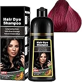 WFWJ Natural Wine Red Hair Dye Shampoo,Magic Hair Dye Shampoo,Colors Hair in 15 Minutes,Long Lasting,500 Ml–3-In-1 Hair Color