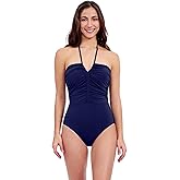 Profile by Gottex Tutti Frutti Women’s Bandeau Halter Tie One Piece Stylish Bathing Suit with Adjustable Strap Tummy Control