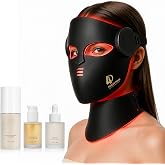 4D Contour-Fit LED Light Therapy Mask for Face &amp; Neck, Red Light Therapy Mask with 7 Colors &amp; NIR Light, Rechargeable Cordless Facial Mask for At-Home Skincare, Black