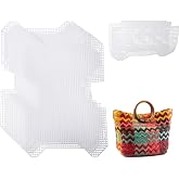 CHGCRAFT 6Pcs Plastic Mesh Canvas Sheets Bag Bottom Shaper Pads Purse Making Template for Yarn Crochet Embroidery Craft White Sheets for Acrylic Yarn Crafting Knit Crochet Projects