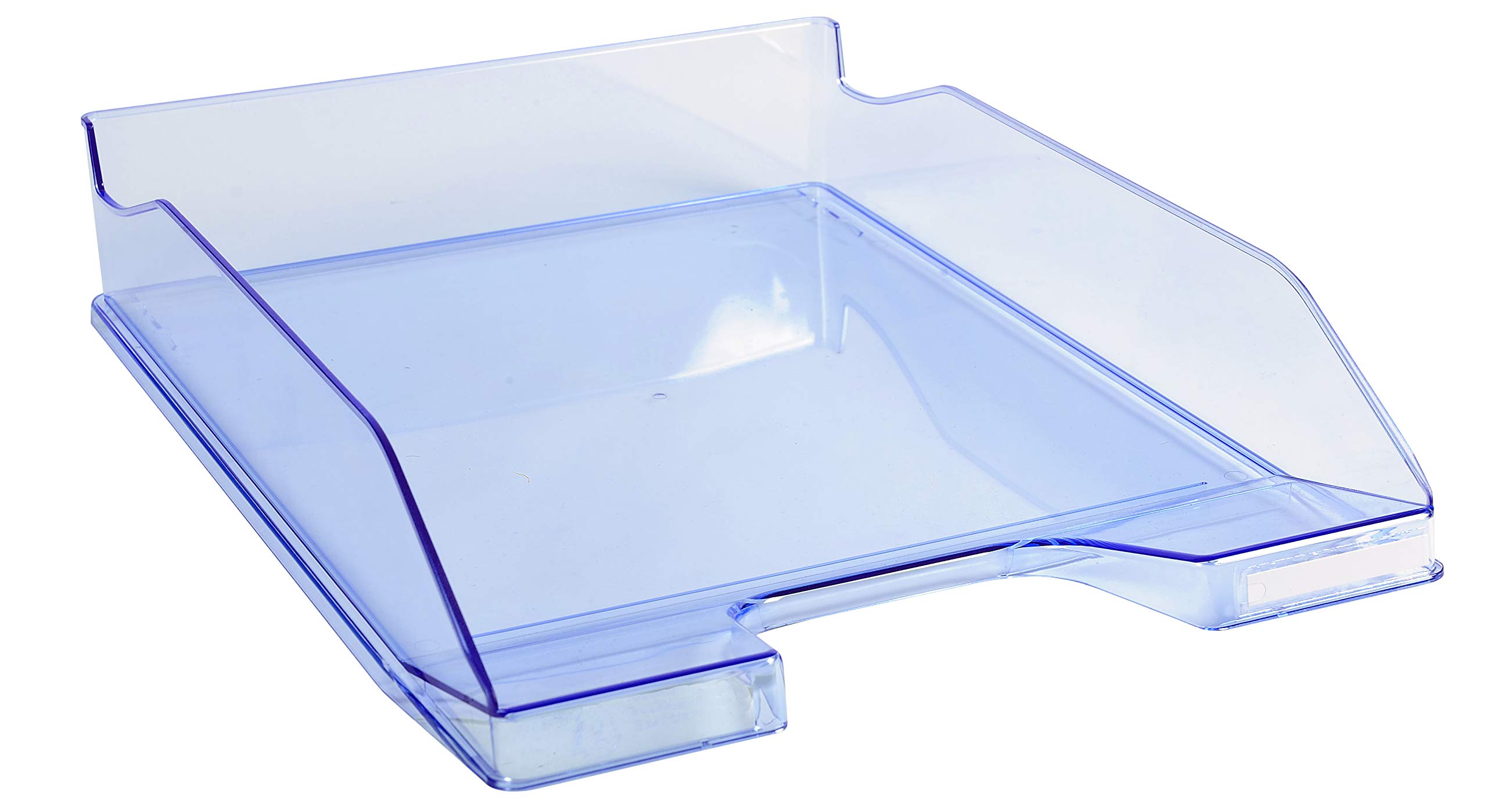 Exacompta - Ref 113210D - Linicolor Letter Tray Combo Midi - 347 x 255 x 65mm in Size, Holds Up To 500 Sheets, Suitable for A4 Documents -Ice Blue Transparent Glossy — image 1