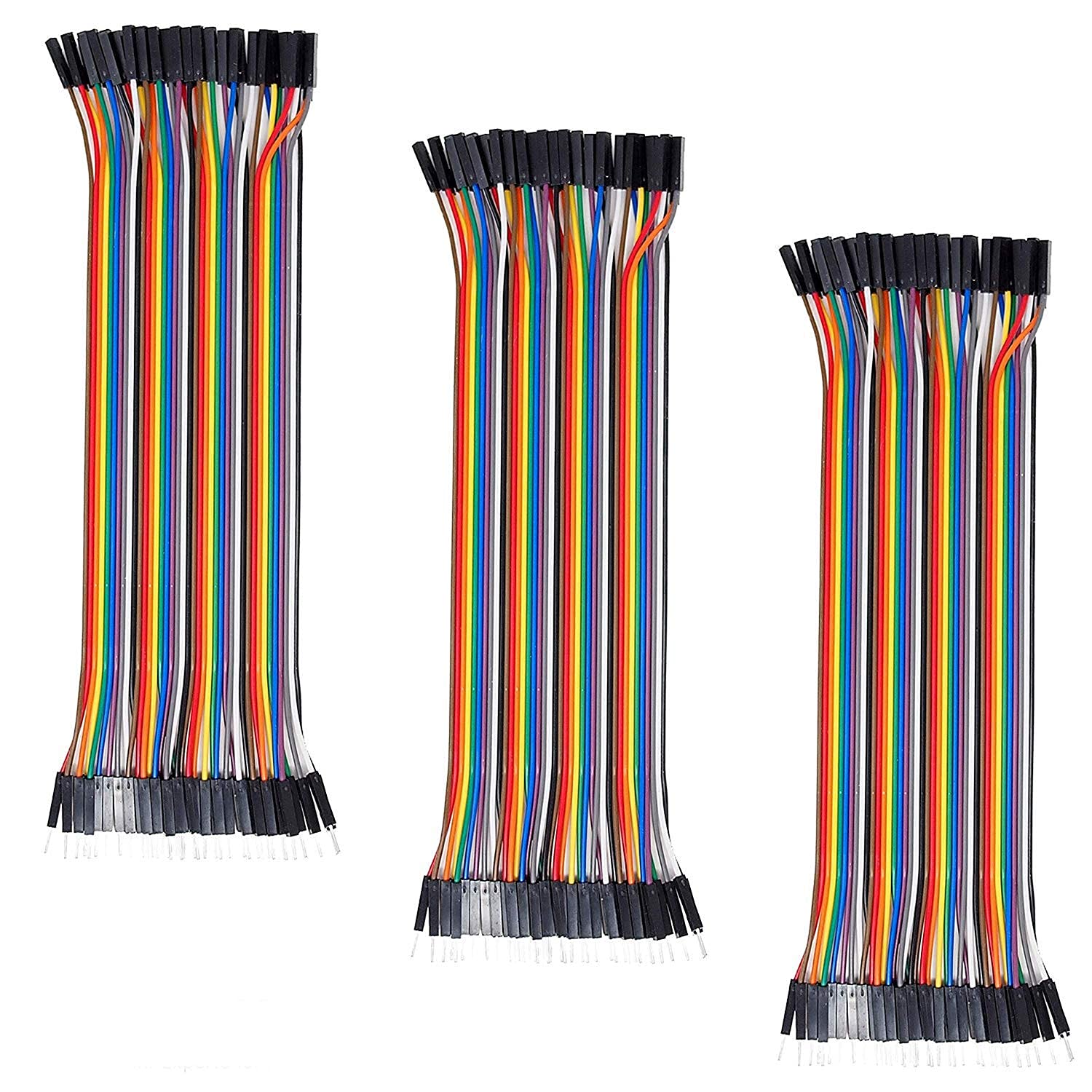 AZDelivery Breadboard Jumper Wire Cable 40 Pin Female to Male F2M Ribbon Cables compatible with Arduino and Raspberry Pi Including E-Book! (Pack of 3)