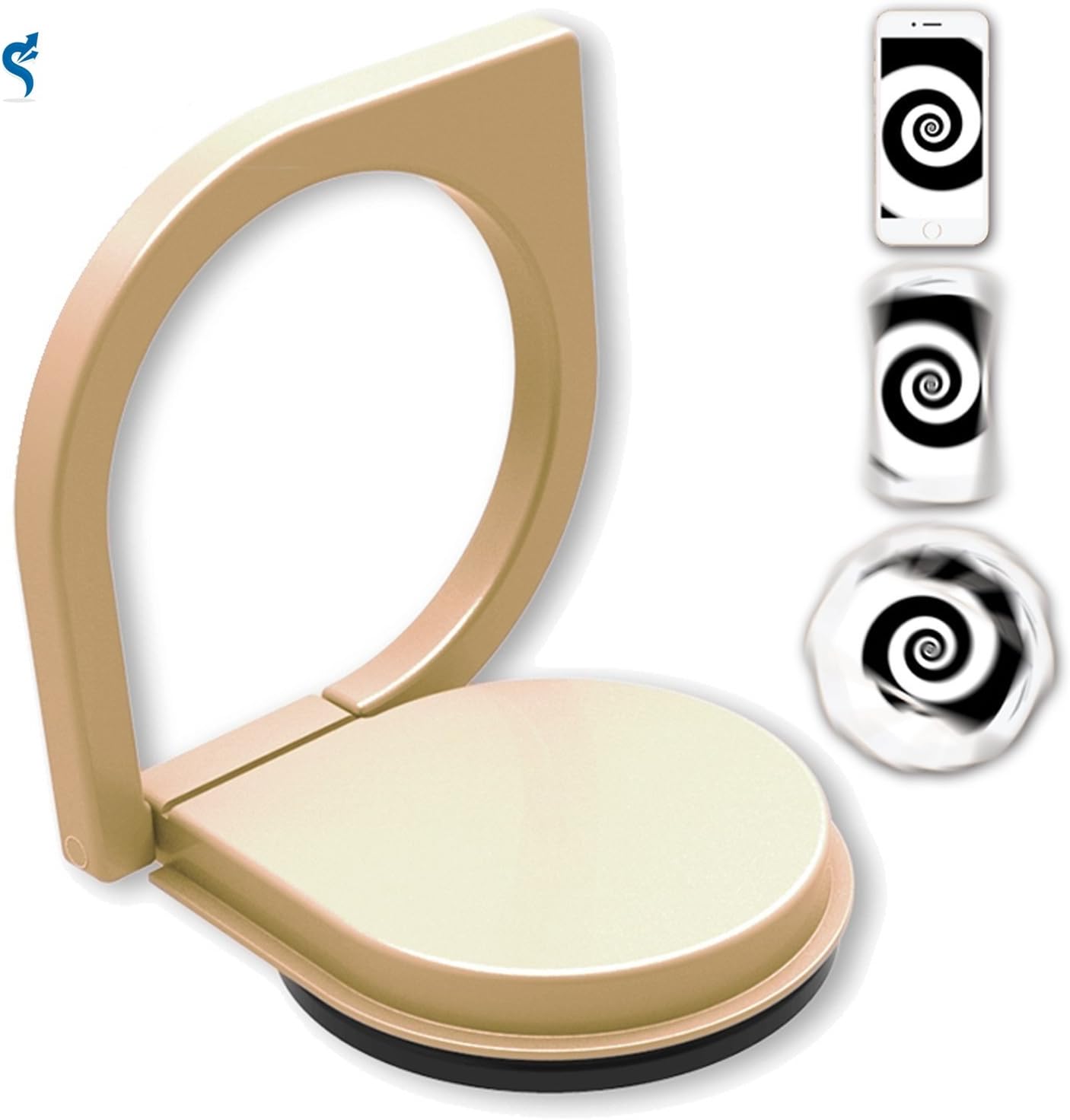 SeCro SeCro-RingStand-Gold Zinc Alloy 360 Rotation and 180 Flip Phone Ring Holder for iPhone,Smartphones and iPads