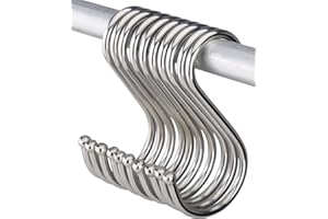 S Hooks 10 Pack 4.5 Inch S Hanging Hooks Metal S Hooks for Hanging Pots and Pans Plants Stainless Steel Heavy Duty S Shaped H