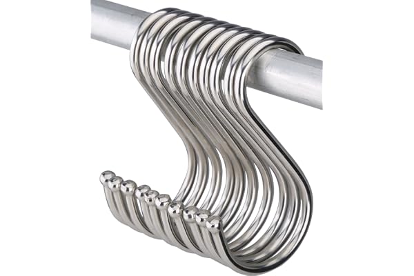 S Hooks Large 10 Pack 4.68 Inch S Hanging Hooks Metal S Hooks for Hanging Pots and Pans Plants Stainless Steel Heavy Duty S S
