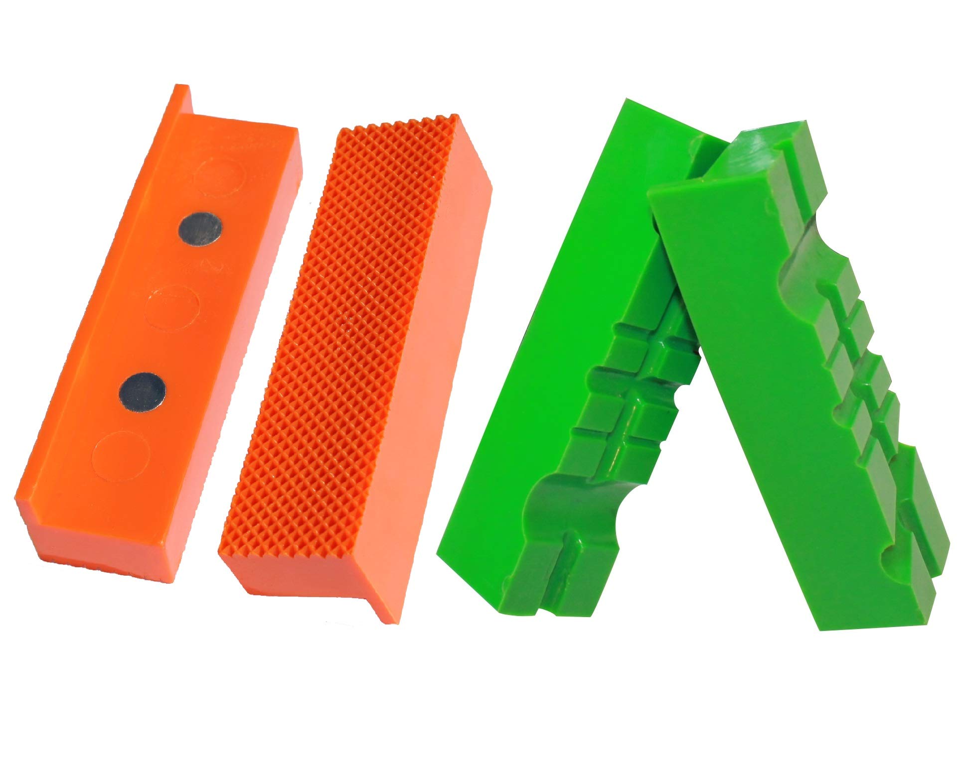 GRIP&BENDER Clamp Protective Jaws, Set of 4, 117 mm, TPU Plastic, Magnetic, for 100-125 mm Vices