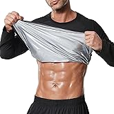 Towintec Sauna Suit for Men Long Sleeve Heat Trapping Sweat Suit Weight Loss Body Shaper Hot Workout Gym Compression Shirts