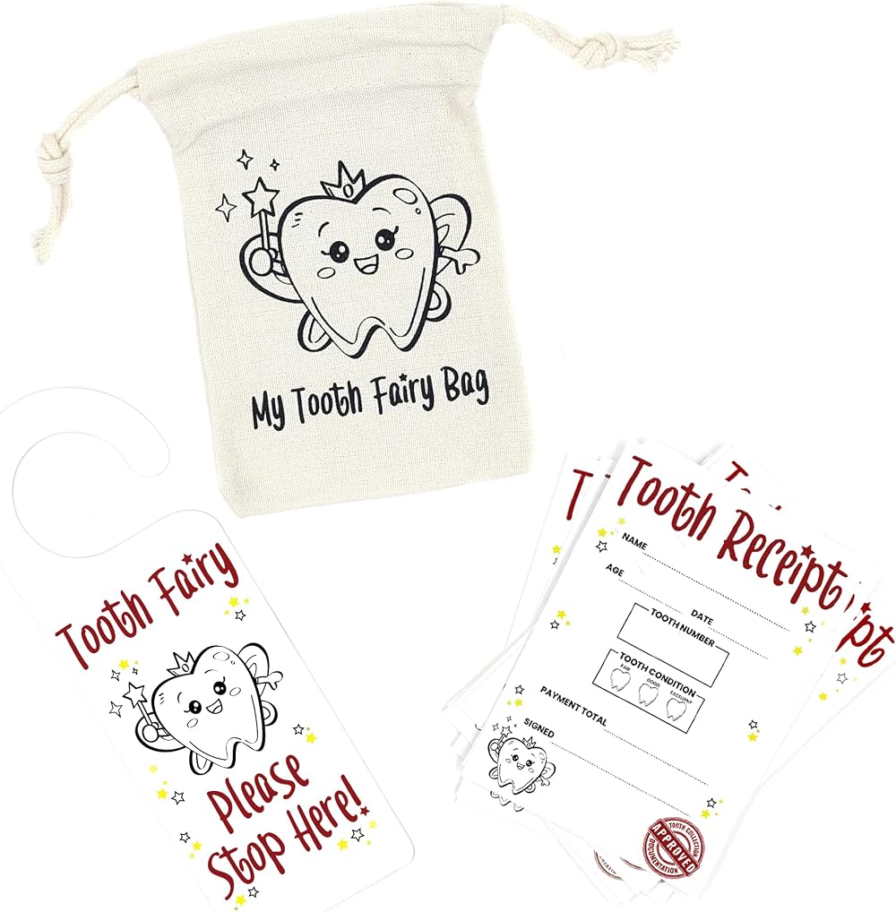 A&M Natural Living Tooth Fairy Bag Set with Certificates and Door Hanger