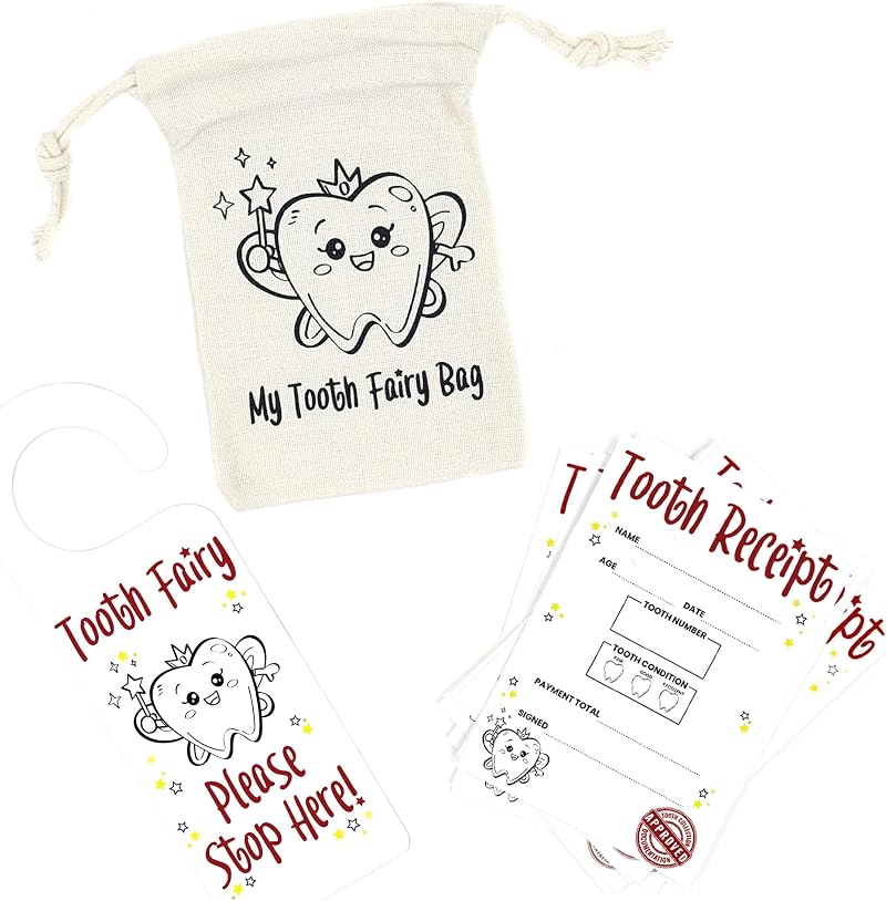 A&M Natural Living Tooth Fairy Bag Set with Certificates and Door Hanger