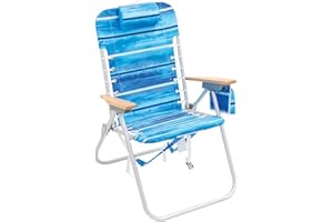 RIO GEAR Rio Brands 4-Position Hi-Boy Backpack Beach Chair, Folding Chair for Outdoors, Stripe