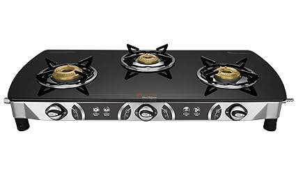 Buy Preethi Blu Flame Blaze Glass Top 3 Burner Gas Stove Black