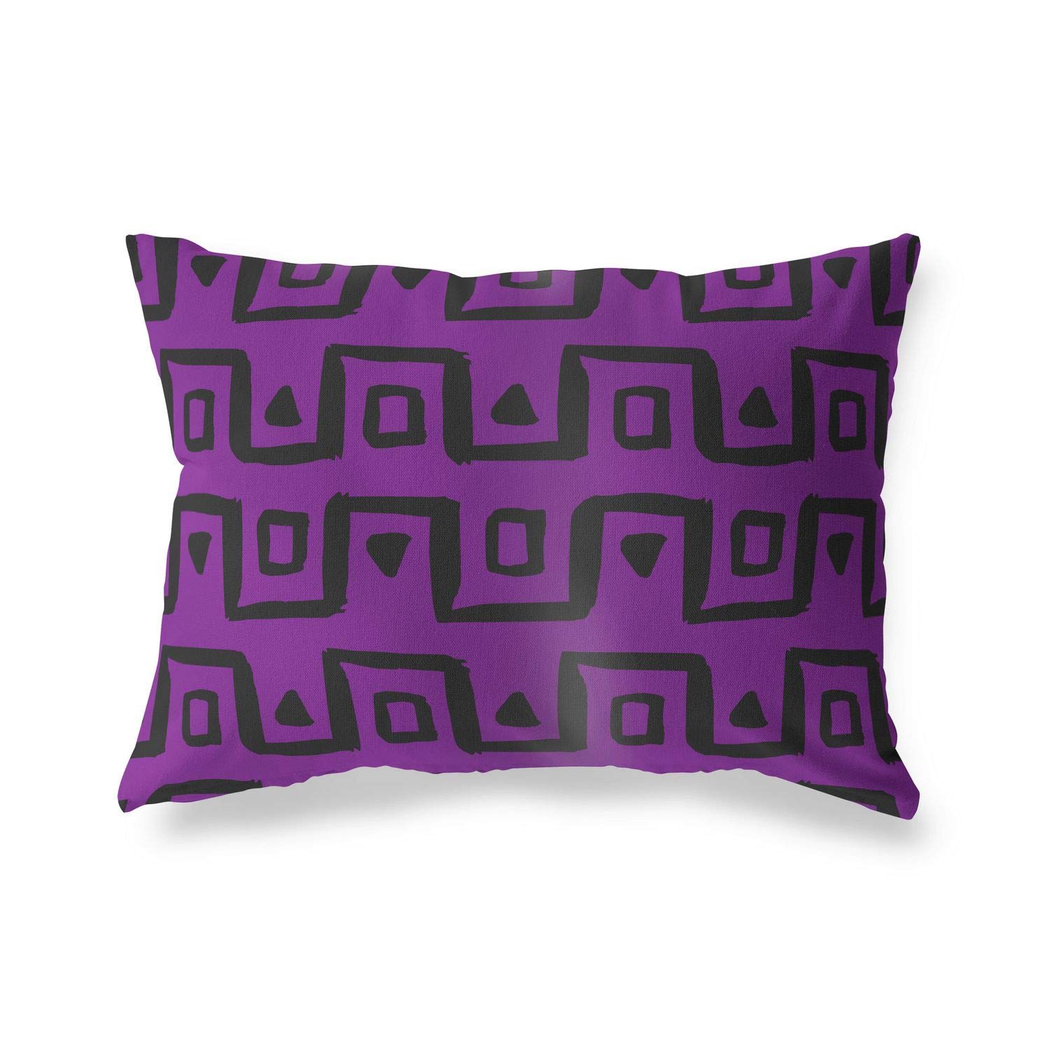 BonaMaison Decorative Cushion Cover, Purple-Black Throw Pillow Covers, Home Decorative Pillowcases for Livingroom, Sofa, Bedroom, Size: 45X60 Cm - Designed and Manufactured in Turkey