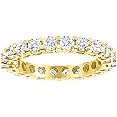 Houston Diamond District 3 Carat (ctw) Round Diamond Ladies Eternity Wedding Anniversary Stackable Ring Band Premium Collection