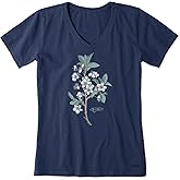 Women's Antique Plum Blossom Painting Short Sleeve Crusher Vee