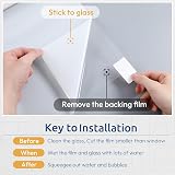rabbitgoo Window Film Privacy Frosted, 44.5x200 cm, UV Blocking, No Glue view 4