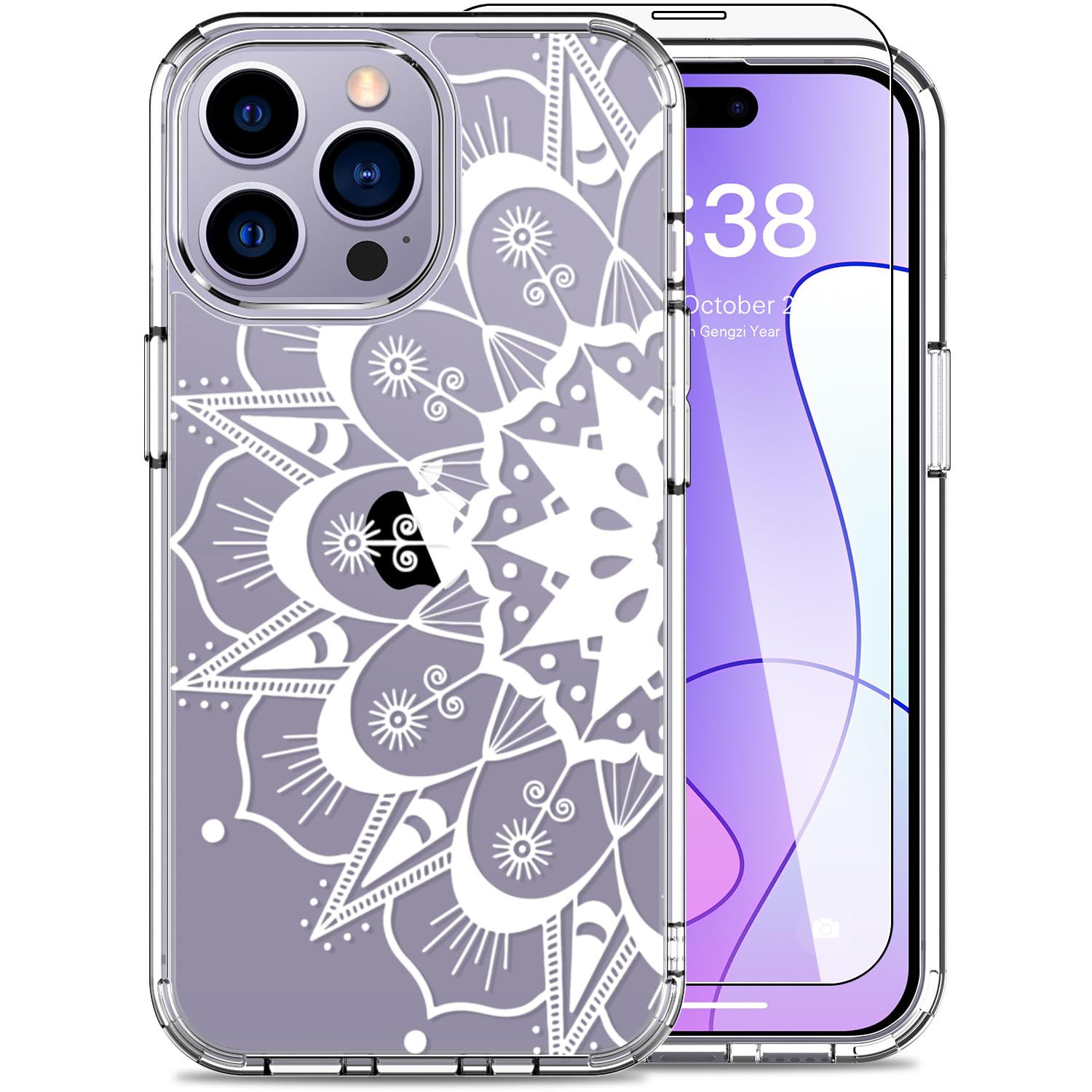 LUHOURI for iPhone 15 Pro Max Case with Screen