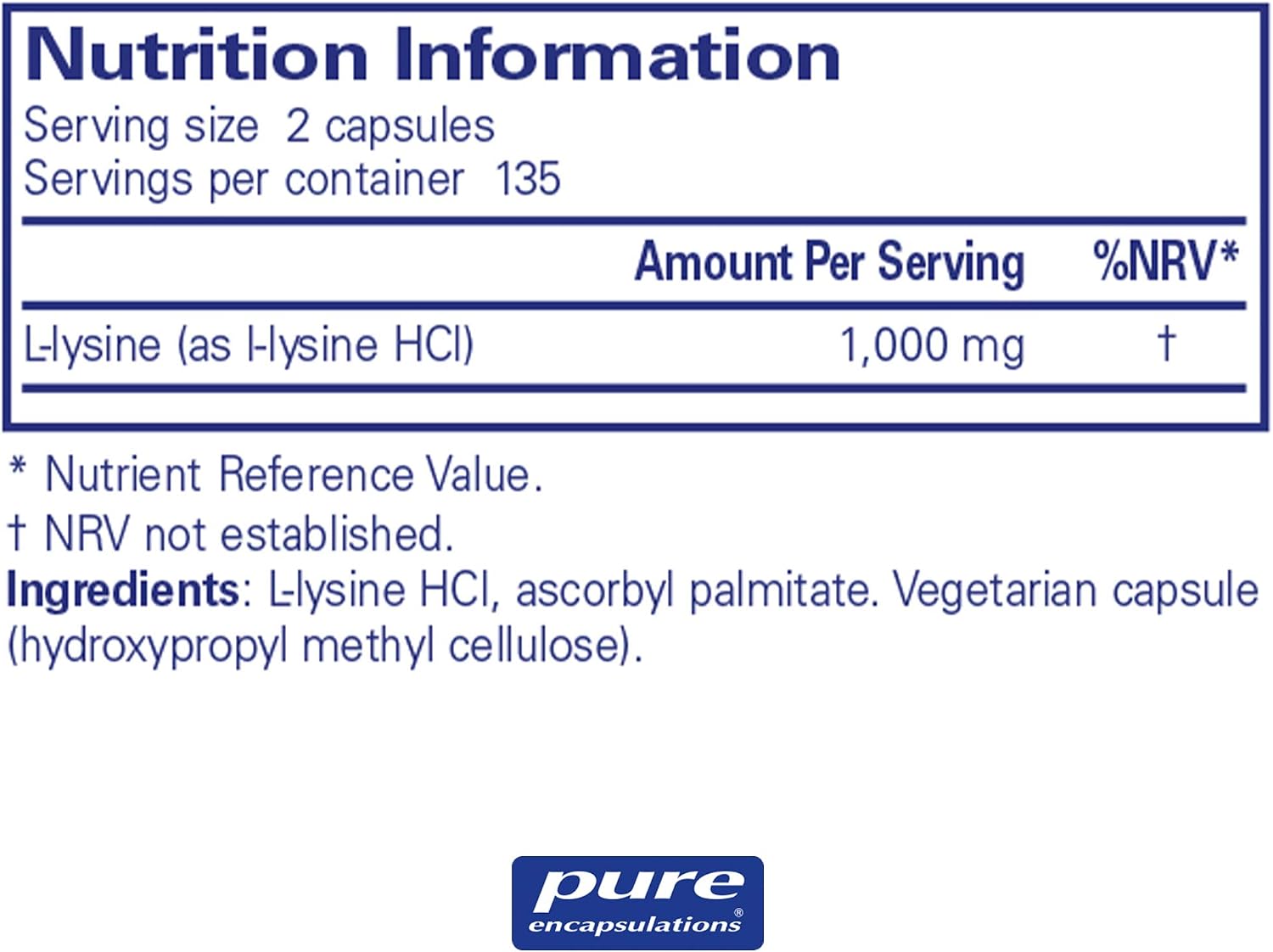 Pure Encapsulations L-Lysine 500mg - Hypoallergenic Essential Amino Acid Supplement - 270 Vegetarian Capsules - Image 3