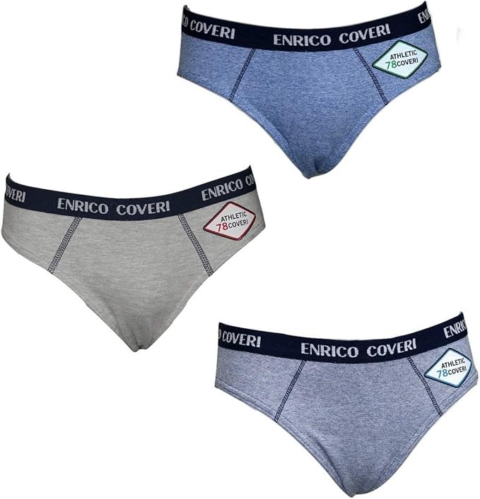 6 PEZZI SLIP UOMO ENRICO COVERI ART. ES1000 IN COTONE ELASTICIZZATO TAGLIA 4/7
