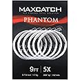 M MAXIMUMCATCH Maxcatch Fly Fishing Tapered Leader Line 6 Pack -Pre-Tied Loop- Tensile Strength- Abrasion Resistance- Low Memory 7.5ft/9ft/12ft/15ft, 0X-7X