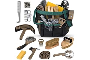 TERPUP Horse Grooming Kit 13 Piece, Horse Brushes for Grooming Supplies Set with Organizer Bag, Horse Brush & Curry Comb for Effective Cleaning, Gift for Horses Riders Beginners