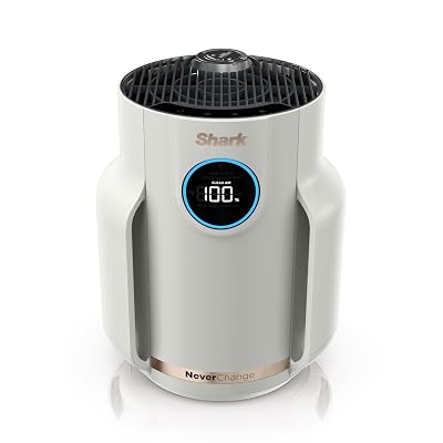 Shark Air Purifier for Home, NeverChange Compact Pro, for Bedroom, Nursery, Home Office, Dorm, HEPA-Exceeding Filter, Captures Pollutants, Pet Dander, Dust, Odor, Smoke, and More, HP072, Dove