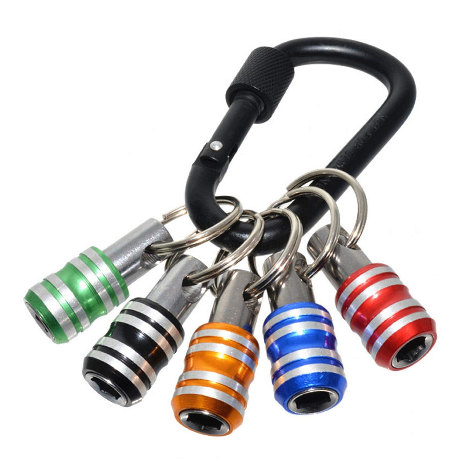 5pcs 1/4inch Hex Shank Screwdriver Bits Holder,Extension Bar Drill Screw Adapter with Keychain,Quick Release Screwdriver Bit,Suitable for Drill, Batch Head and Other to Transfer