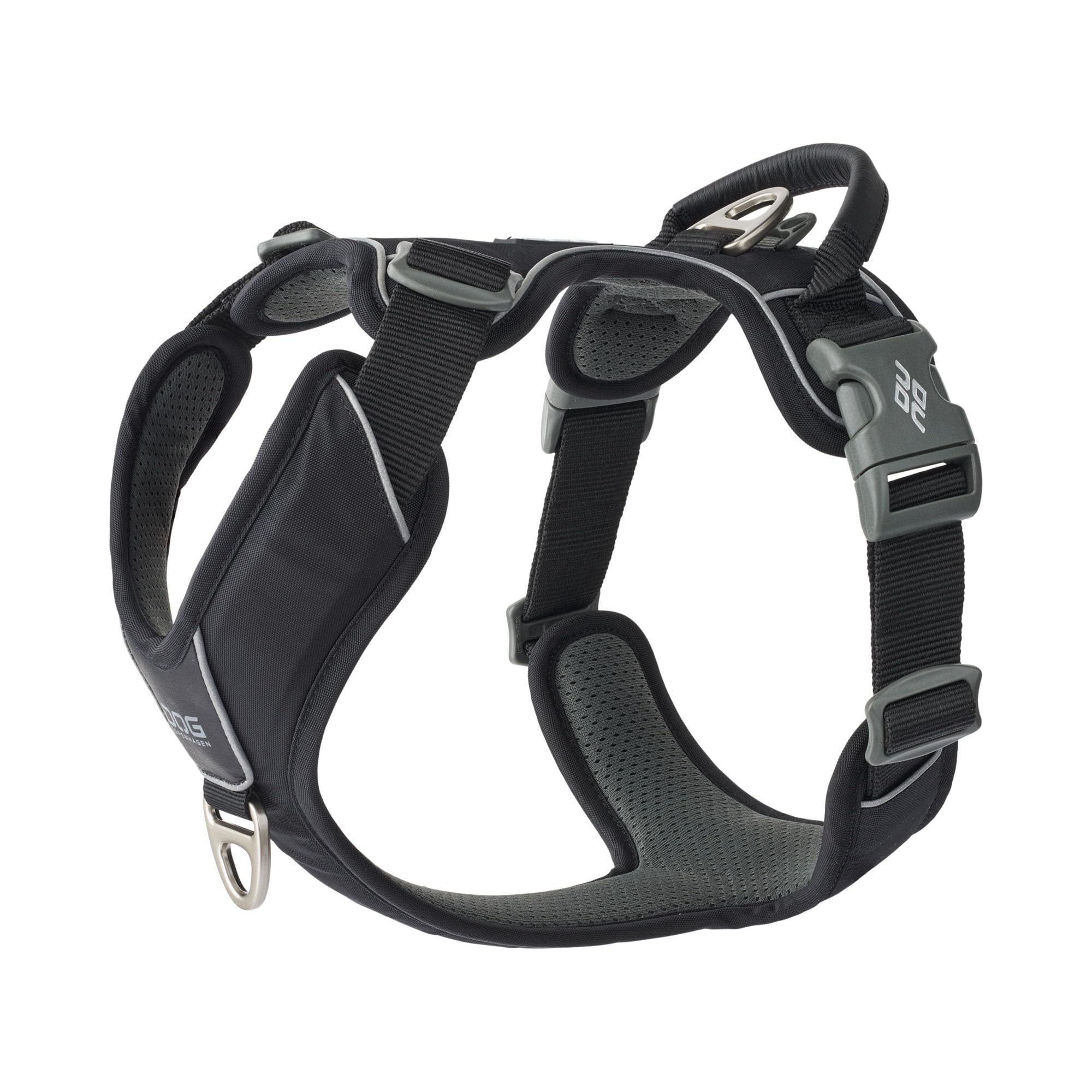 DOG Copenhagen Comfort Walk Pro 3.0 Dog Harness - Top and Front Clip Training Harness with Handle - For Small and Large Dogs - Padded for Comfort - Reflective Trims - No Pull, Black, XS