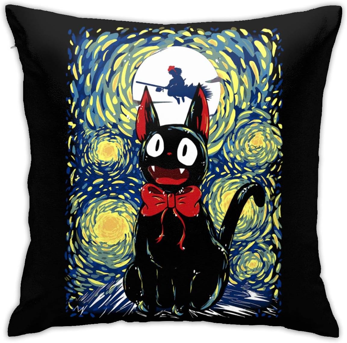 BKOGAL Throw Pillow Cover Soft Square Throw Pillow Case Home Decorative for Bed Couch Sofa Farmhouse Cushion Covers Both Sides (18"x18") - Kiki's Delivery Service in Night